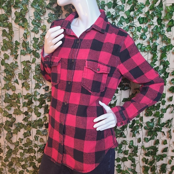 SWS Women's Lumberjack Cabincore Boyfriend Button-down Shirt size S - Picture 2 of 12